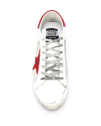 weiße Leder niedrige Sneakers mit Sternenmuster von Golden Goose