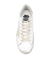 weiße Leder niedrige Sneakers mit Sternenmuster von Golden Goose