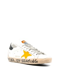 weiße Leder niedrige Sneakers mit Sternenmuster von Golden Goose