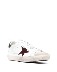 weiße Leder niedrige Sneakers mit Sternenmuster von Golden Goose