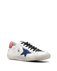 weiße Leder niedrige Sneakers mit Sternenmuster von Golden Goose