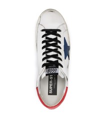 weiße Leder niedrige Sneakers mit Sternenmuster von Golden Goose