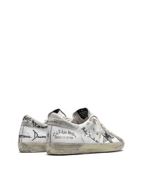 weiße Leder niedrige Sneakers mit Sternenmuster von Golden Goose