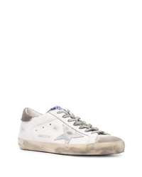 weiße Leder niedrige Sneakers mit Sternenmuster von Golden Goose