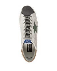 weiße Leder niedrige Sneakers mit Sternenmuster von Golden Goose