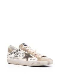 weiße Leder niedrige Sneakers mit Sternenmuster von Golden Goose