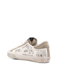 weiße Leder niedrige Sneakers mit Sternenmuster von Golden Goose