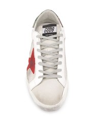 weiße Leder niedrige Sneakers mit Sternenmuster von Golden Goose