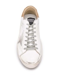 weiße Leder niedrige Sneakers mit Sternenmuster von Golden Goose