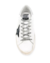 weiße Leder niedrige Sneakers mit Sternenmuster von Golden Goose