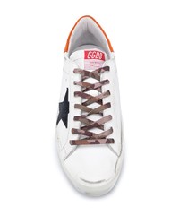 weiße Leder niedrige Sneakers mit Sternenmuster von Golden Goose