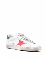 weiße Leder niedrige Sneakers mit Sternenmuster von Golden Goose