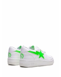 weiße Leder niedrige Sneakers mit Sternenmuster von A Bathing Ape