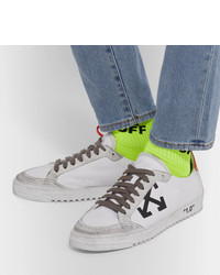 weiße Leder niedrige Sneakers von Off-White