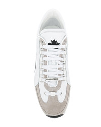 weiße Leder niedrige Sneakers von DSQUARED2