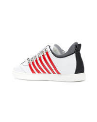 weiße Leder niedrige Sneakers von DSQUARED2