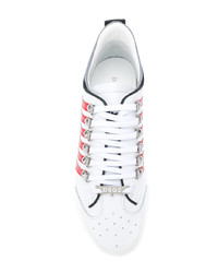 weiße Leder niedrige Sneakers von DSQUARED2