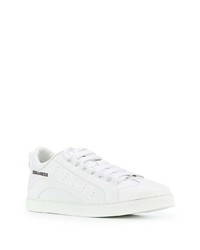 weiße Leder niedrige Sneakers von DSQUARED2