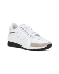 weiße Leder niedrige Sneakers von DSQUARED2