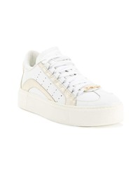 weiße Leder niedrige Sneakers von Dsquared2