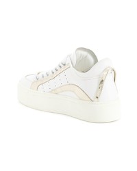 weiße Leder niedrige Sneakers von Dsquared2