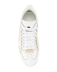 weiße Leder niedrige Sneakers von Dsquared2