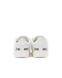 weiße Leder niedrige Sneakers von Moncler Genius