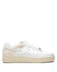 weiße Leder niedrige Sneakers von A Bathing Ape