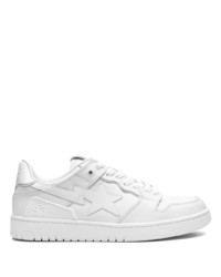 weiße Leder niedrige Sneakers von A Bathing Ape