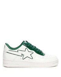 weiße Leder niedrige Sneakers von A Bathing Ape