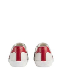 weiße Leder niedrige Sneakers von Gucci