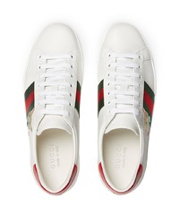 weiße Leder niedrige Sneakers von Gucci