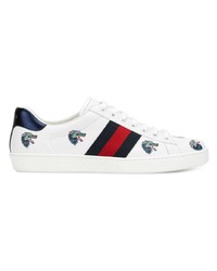 weiße Leder niedrige Sneakers von Gucci