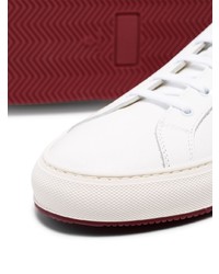 weiße Leder niedrige Sneakers von Common Projects