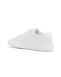 weiße Leder niedrige Sneakers von Common Projects