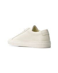 weiße Leder niedrige Sneakers von Common Projects