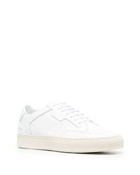 weiße Leder niedrige Sneakers von Common Projects