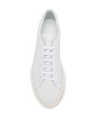 weiße Leder niedrige Sneakers von Common Projects