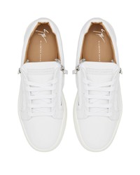 weiße Leder niedrige Sneakers von Giuseppe Zanotti