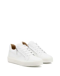 weiße Leder niedrige Sneakers von Giuseppe Zanotti