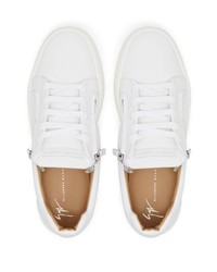 weiße Leder niedrige Sneakers von Giuseppe Zanotti