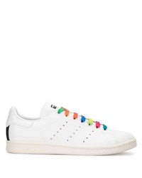 weiße Leder niedrige Sneakers von adidas by Stella McCartney