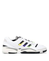 weiße Leder niedrige Sneakers von adidas