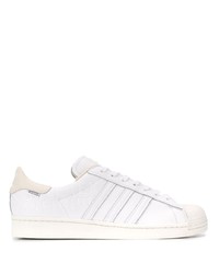 weiße Leder niedrige Sneakers von adidas