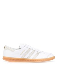 weiße Leder niedrige Sneakers von adidas