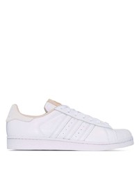 weiße Leder niedrige Sneakers von adidas