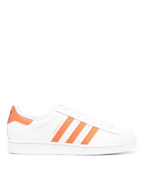 weiße Leder niedrige Sneakers von adidas