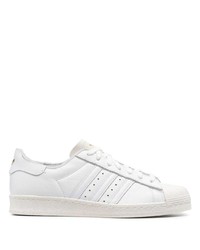 weiße Leder niedrige Sneakers von adidas