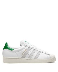 weiße Leder niedrige Sneakers von adidas