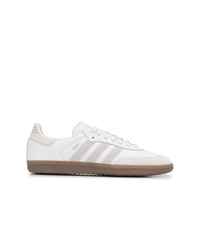 weiße Leder niedrige Sneakers von adidas